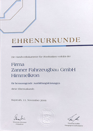 Ehrenurkunde